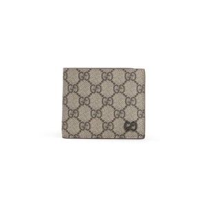 Gucci Beige Gg Supreme Textile Wallet With Signature Logo - NWT